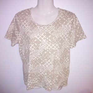 Women’s brown and white short sleeve top Size 20/XXL